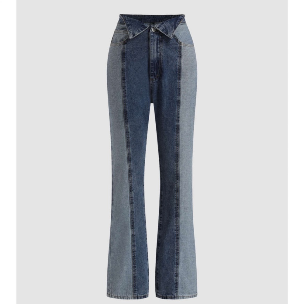 NWT Cider flipped waist patchwork denim jeans small